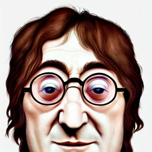 Image similar to John Lennon as a pop head, HD, high resolution, hyper realistic, 4k, intricate detail