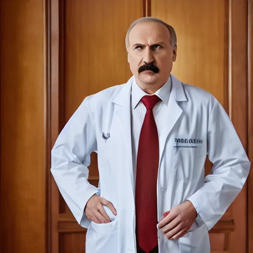 Image similar to Alexander Lukashenko as Dr. House, cinematic still