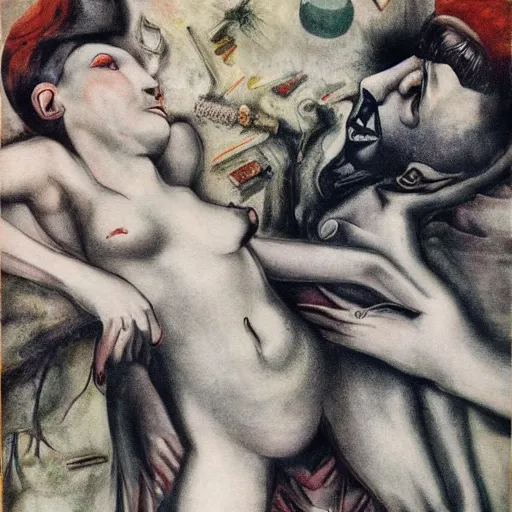 Image similar to covid - 1 9 by otto dix, hyperrealistic, aesthetic, masterpiece