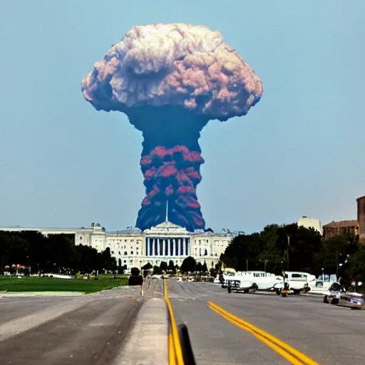 Prompt: a nuclear explosion in Washington DC