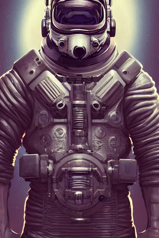 Prompt: a portrait of a muscular anthropomorphic cyberpunk fox lizard with big head in spacesuit armor with ensignia on chest plate by sandra chevrier, by jon foster, detailed render, pistol in holster, tape deck, epic composition, cybernetics, 4 k realistic, cryengine, realistic shaded lighting, sharp focus, masterpiece, by enki bilal