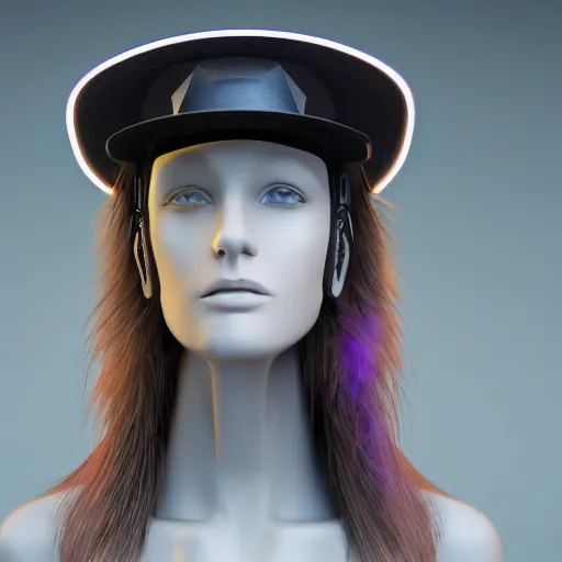 Image similar to a hat from the future, cyberpunk, highly detailed, epic lighting, hyper photorealism, 8 k