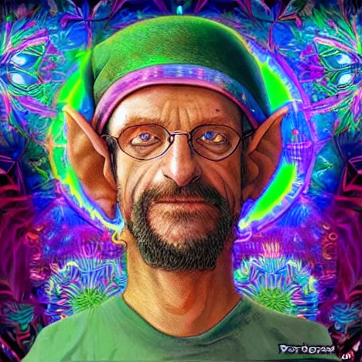 Prompt: terrance mckenna machine elf, psychedelic secrets being revealed