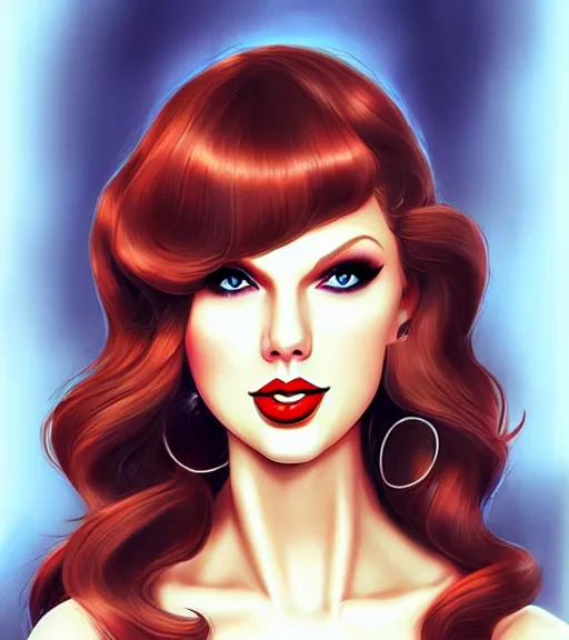 Image similar to Taylor Swift cosplaying as jessica rabbit, by artgerm, WLOP, deviantart