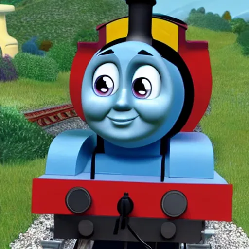 Image similar to thomas the tank engine in a my little pony episode