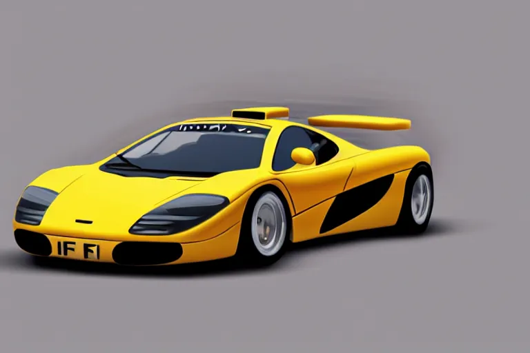 Image similar to cute cartoon McLaren F1, 8k,