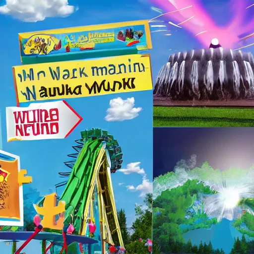 Image similar to a theme park being nuked