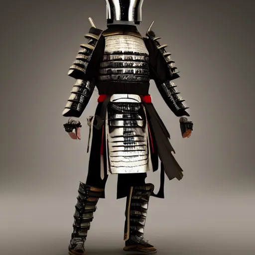 Image similar to A samurai armor designed by Tesla, 4k UHD