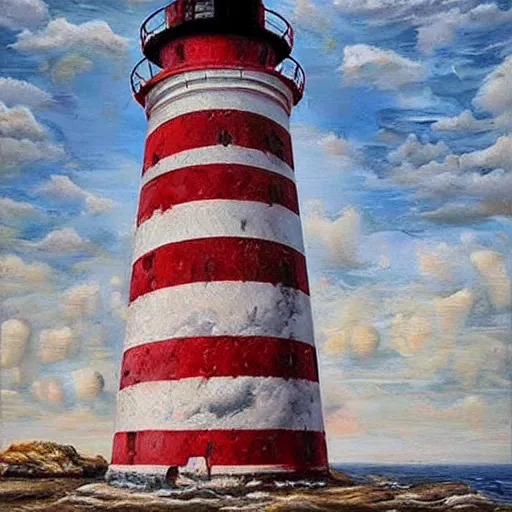 Image similar to beautiful lonely lighthouse, hyper realistic, colorful patterns, subtle shadows, art by tim okamura and oksana dobrovolska