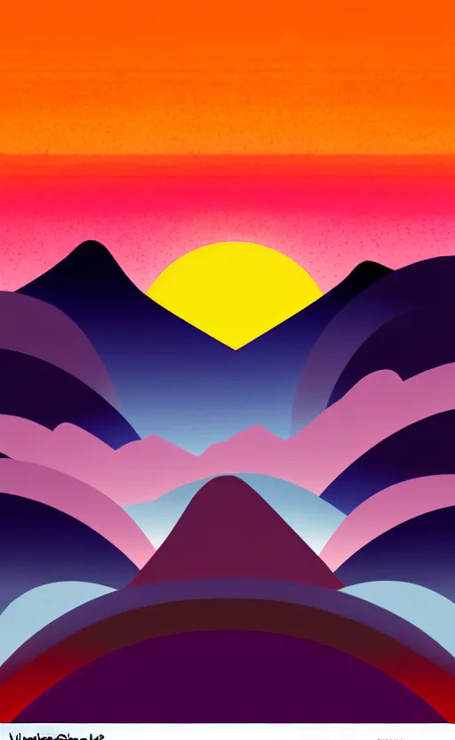 Image similar to retro sunset mountains