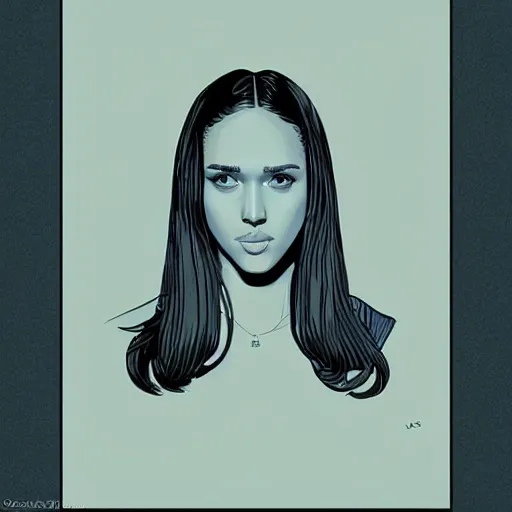 Image similar to “ jessica alba retro minimalist portrait by jean giraud, moebius starwatcher comic, 8 k ”