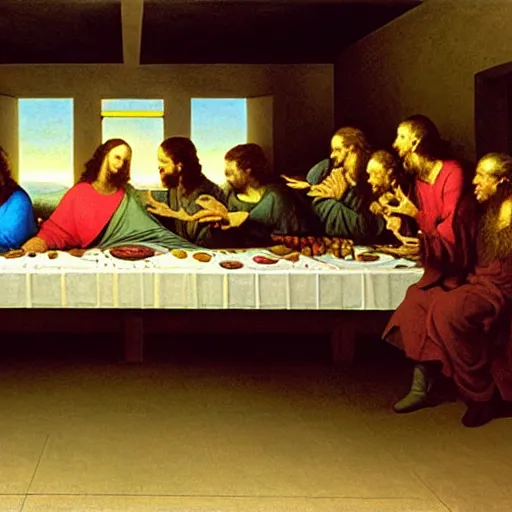 Image similar to The Last Supper, illustrated by Joseph Wright