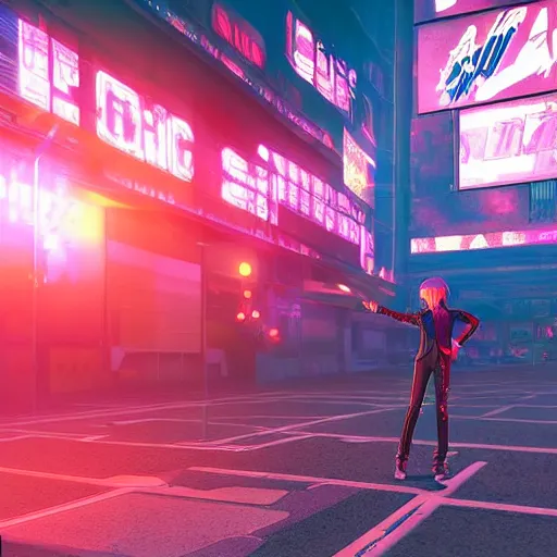 Image similar to city pop idol dancing in the apocalypse cyberpunk, accurate features, focus, very intricate ultrafine details, masterpiece, 8 k hd, realistic shaded lighting, detailed render, detailed backgrounds, epic composition, soft neon lights, rain