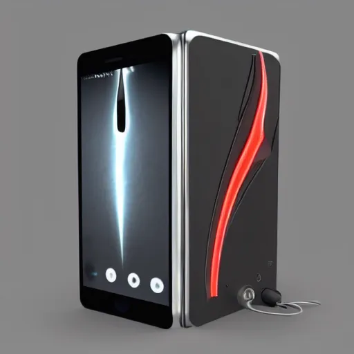 Image similar to a futuristic phone design, concept art