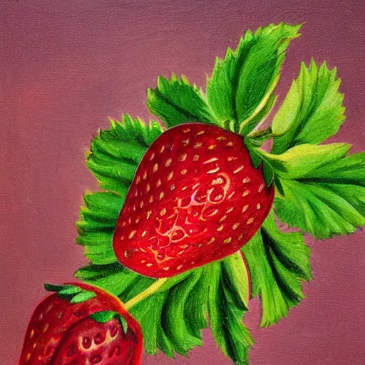 Image similar to a strawberry covered by human eyes, eyes looking at viewers, painting, old, soft lighting.