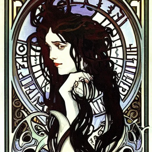 Image similar to lovecraftian villain by alphonse mucha