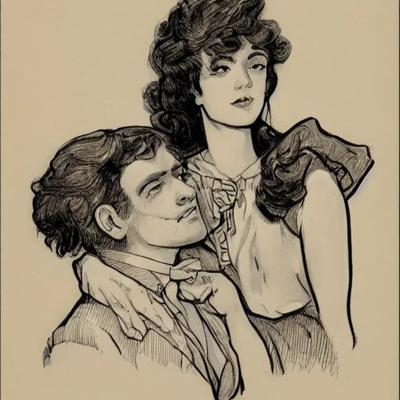 Image similar to a highly detailed portrait in the style of charles dana gibson and in the style of milo manara.