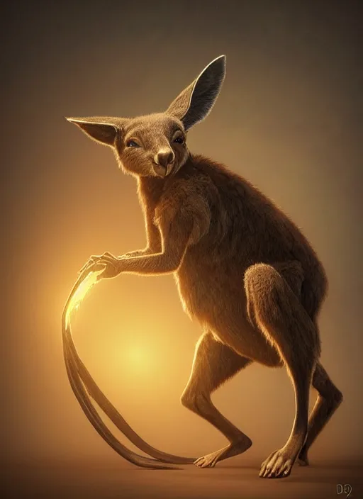 Image similar to cool kangaroo, ultra detailed fantasy, elden ring, realistic, dnd character portrait, full body, dnd, rpg, lotr game design fanart by concept art, behance hd, artstation, deviantart, global illumination radiating a glowing aura global illumination ray tracing hdr render in unreal engine 5