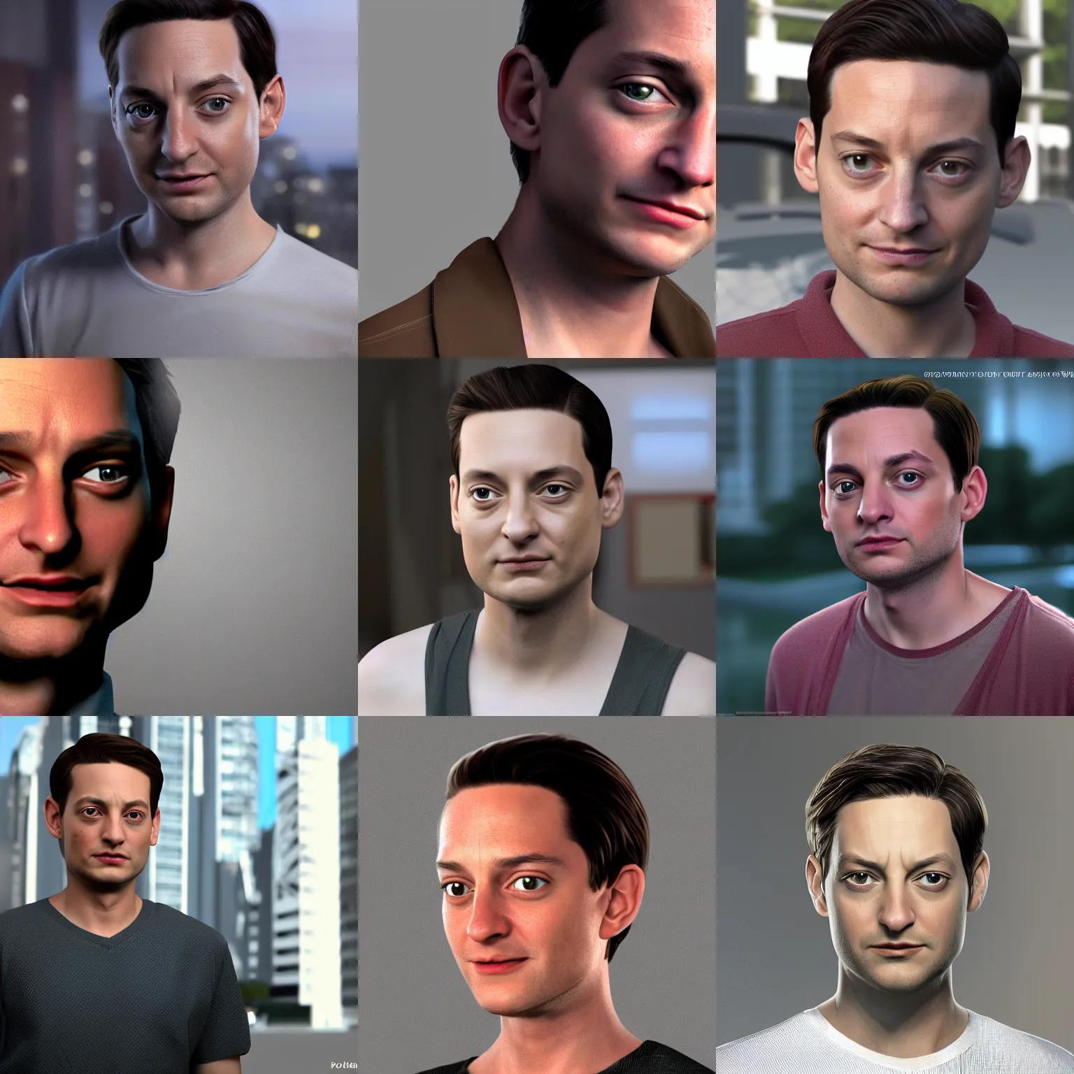 Prompt: photorealistic 8k render young Tobey Maguire