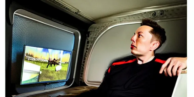 Prompt: full distant shot of bald and dirty elon musk in a tracksuit drinking beer in the couch while watching tv in a dirty trailer, very realistic photograph, cinematic lighting, by ken loach