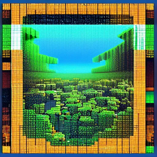 Image similar to aquatic psychedelic shoal scotch spore, by george inness and ghibli studios, voxel, # pixelart