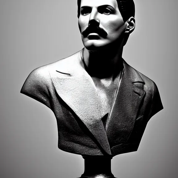 Prompt: Portrait of a beautiful classic bust of Freddy Mercury