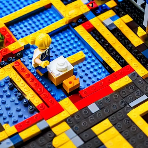 Image similar to lego version of river tam from serenity, 4 k photo, macro shot, dynamic lighting