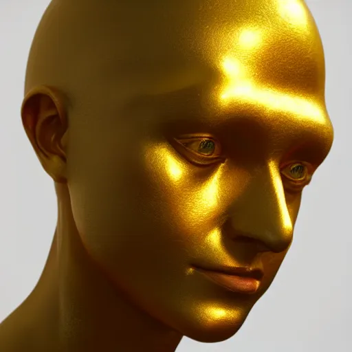 Image similar to portrait of anatomy gold statue reflect chrome, 8 k uhd, unreal engine, octane render in the artstyle of finnian macmanus, john park and greg rutkowski