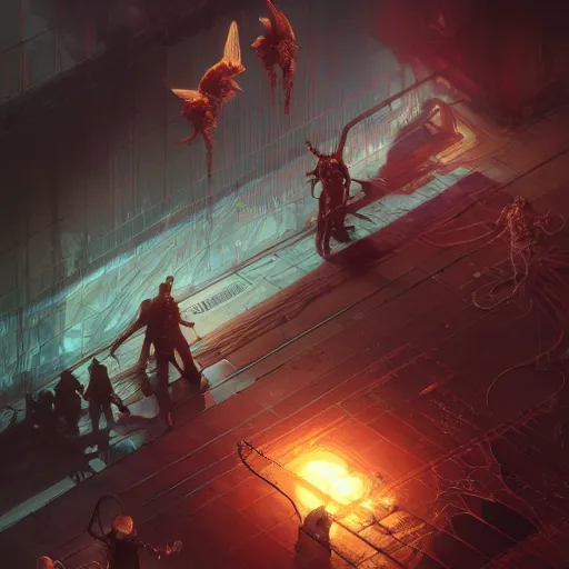 Image similar to isometric Dead Space Diablo action role playing game by artgerm and greg rutkowski, alphonse mucha, cgsociety and beeple highly detailed, sharp focus, cinematic lighting, illustration, art, octane render, Unreal Engine Lumen, very coherent. cinematic, hyper realism, high detail, octane render, 8k