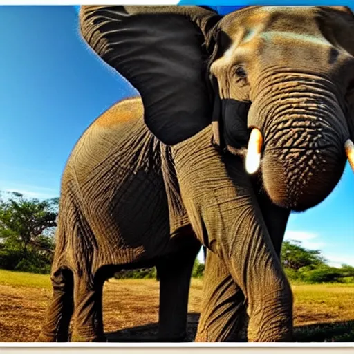 Image similar to screenshot go pro footage elephant