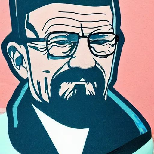 Prompt: walter white drinks pink sauce