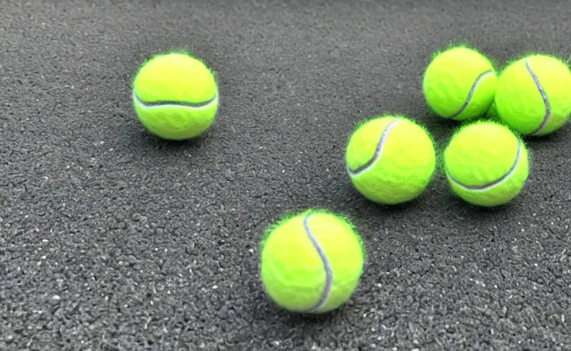 Image similar to tennis ball monsters, highly detailed, extremely high quality, hd, 4 k, 8 k, professional photographer, 4 0 mp, lifelike, top - rated, award winning, cinematic, realistic, detailed lighting, detailed shadows, sharp, no blur, edited, corrected, trending