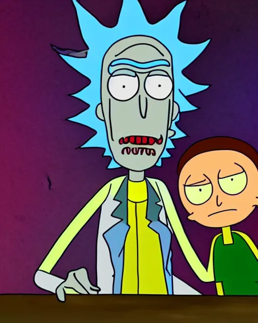 Image similar to a still from rick and morty of freddy krueger in the style of rick and morty by justin roiland