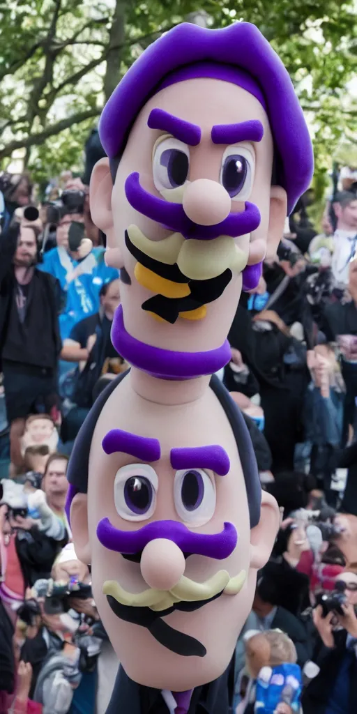 Image similar to portrait of Bernie Sanders as Waluigi, world press photo, photography, 4k, canon EOS C300, f1.8