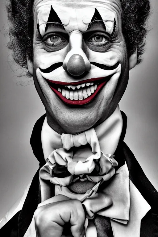 Prompt: portrait of macron as a clown, symmetrical, nikon 3 5 mm photography, ultrarealistic