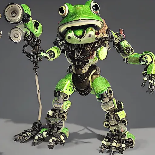 Image similar to cybernetic robot frog from the game Horizon Zero Dawn