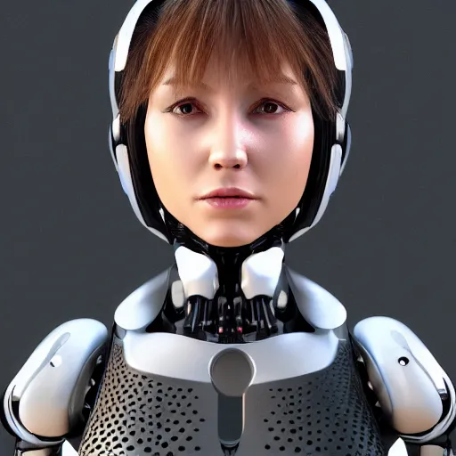 Image similar to A female humanoid robot, lof of details, 4k