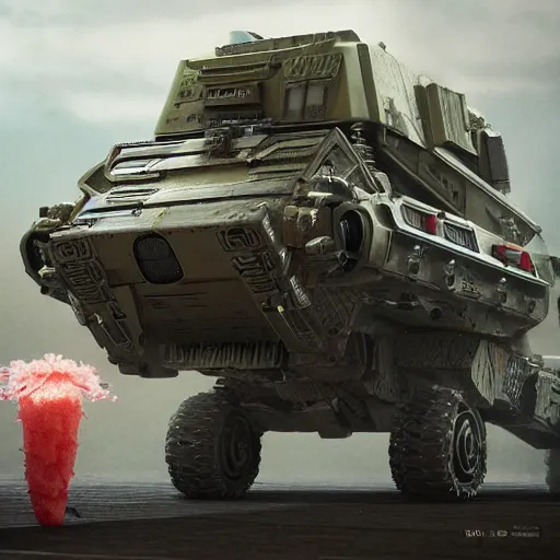 Prompt: Very very very very highly detailed sci-fi Watermelon HIMARS warmachine. Realistic Concept digital art rendered in super Octane Render in style of Hiromasa Ogura Gost in the shell, more Watermelon a less HIMARS warmachine, epic dimensional light