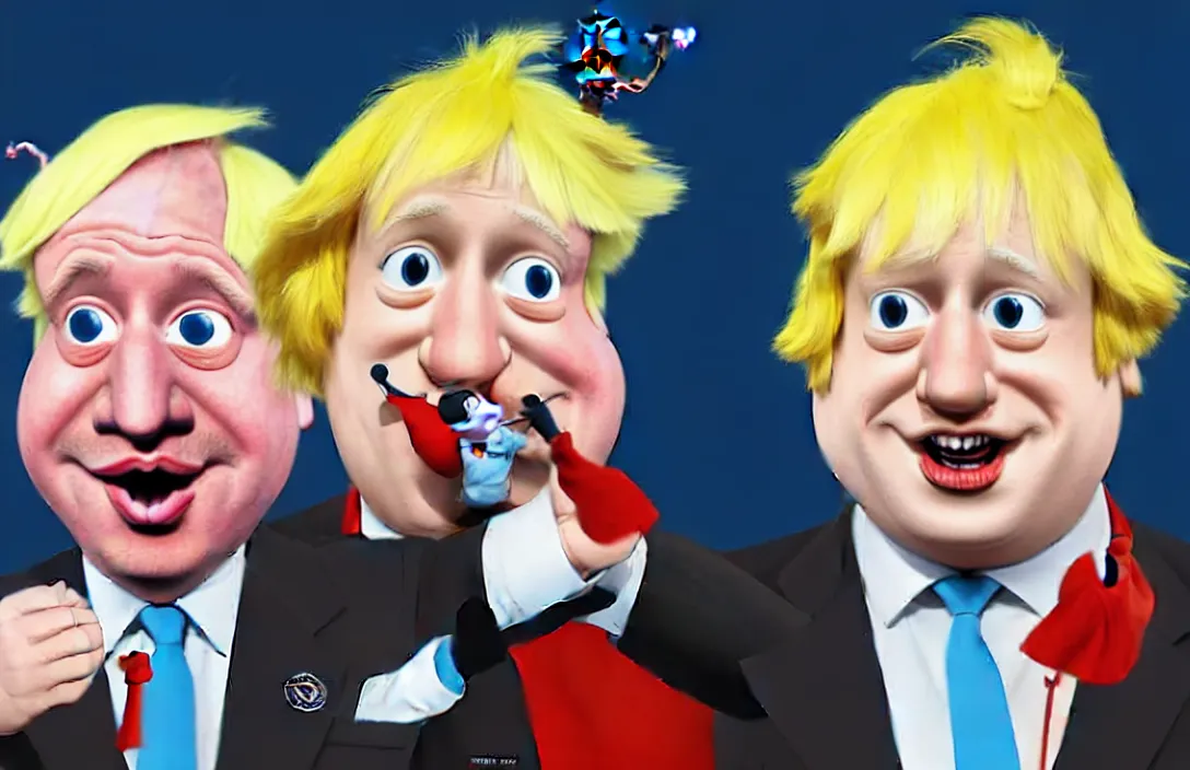 Image similar to boris johnson as the disney version of pinocchio, with a long nose, in the style of kim jung gi