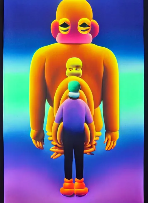 Image similar to hunter by shusei nagaoka, kaws, david rudnick, airbrush on canvas, pastell colours, cell shaded, 8 k