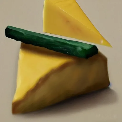 Image similar to a wedge of cheese winning the Green Award, badge, artstation hall of fame gallery, editors choice, #1 digital painting of all time, most beautiful image ever created, emotionally evocative, greatest art ever made, lifetime achievement magnum opus masterpiece, the most amazing breathtaking image with the deepest message ever painted, a thing of beauty beyond imagination or words