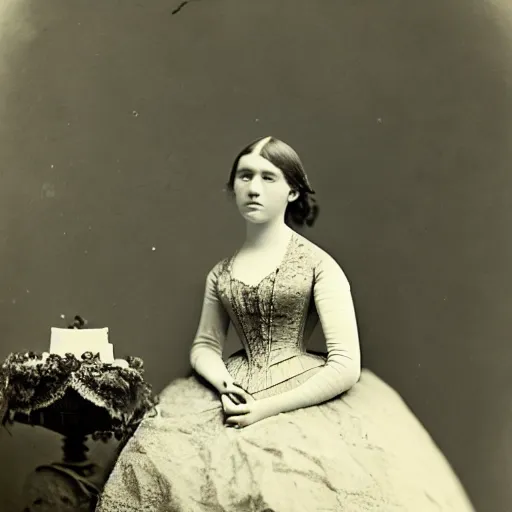 Image similar to clear photography of a beautiful and teenaged princess, circa 1 8 6 3