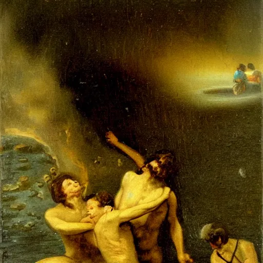 Prompt: the abyss, 1 9 th century oil painting