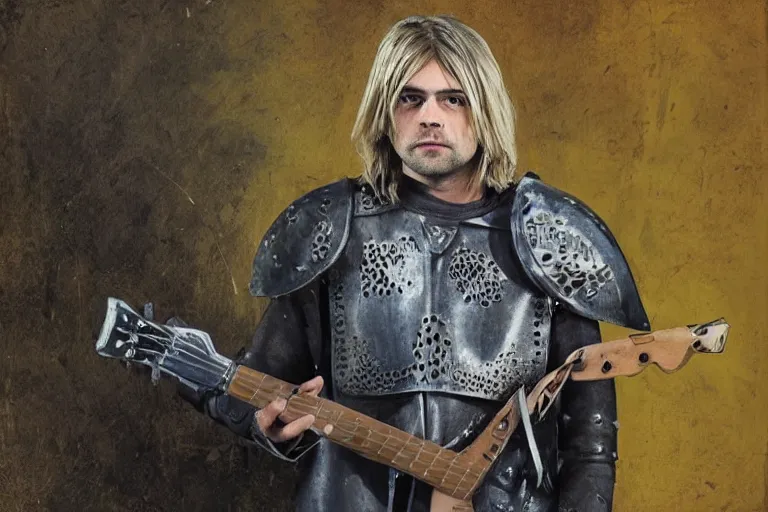 Image similar to kurt cobain as a knight