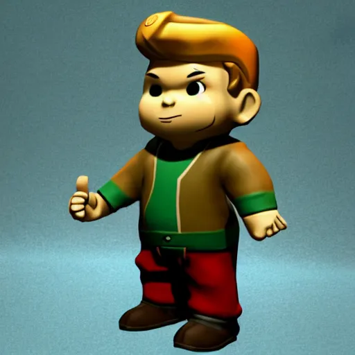 Image similar to 3 d toy vault boy from fallout : new wegas,