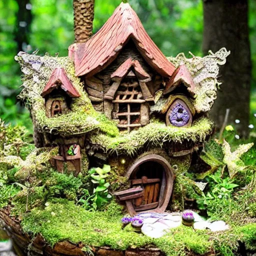 Image similar to Intricate five star Fairy Village in the woods