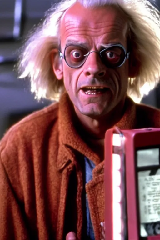 Image similar to christopher lloyd as doc brown back to the future, flux capacitor