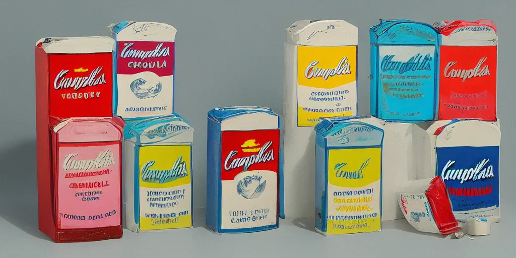 Prompt: a carton of milk in the style of andy warhol