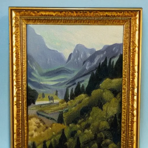Image similar to painting of a landscape, by hitler
