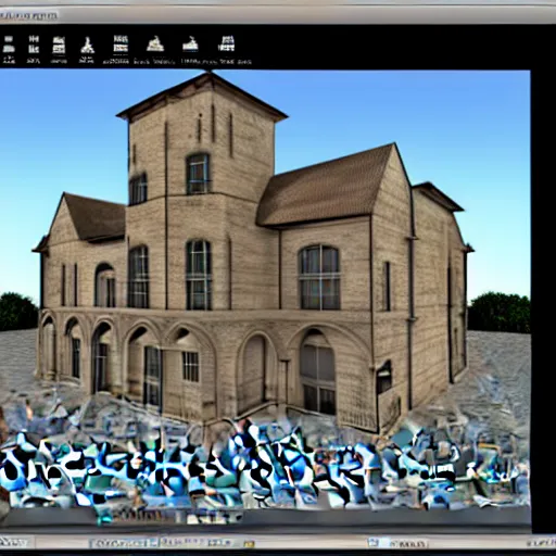 Image similar to old 3 d architecture software, multimedia